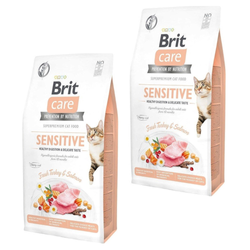 BRIT Care Grain-Free Sensitive Turkey&Salmon - sucha karma dla kota - 2x2 kg